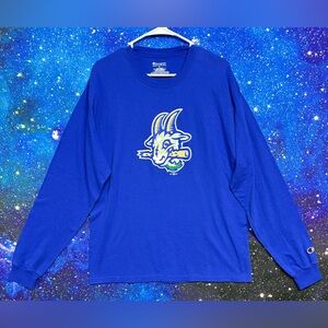 MiLB Hartford Yard Goats Champion Royal Blue Long Sleeve Sz Lg Colorado Rockies